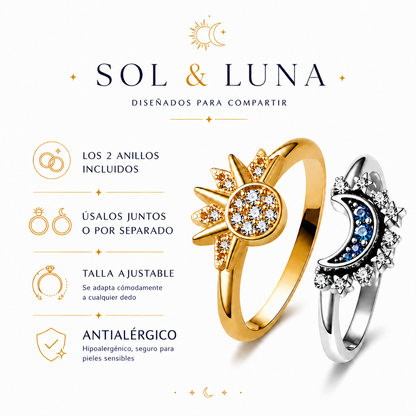 Anillo Sol y Luna para Mejores Amigas