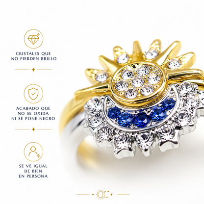 Anillo Sol y Luna para Mejores Amigas