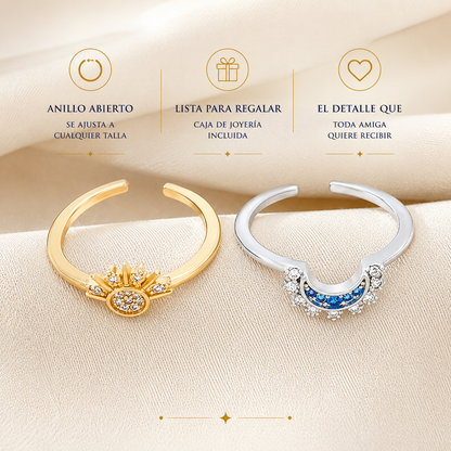 Anillo Sol y Luna para Mejores Amigas