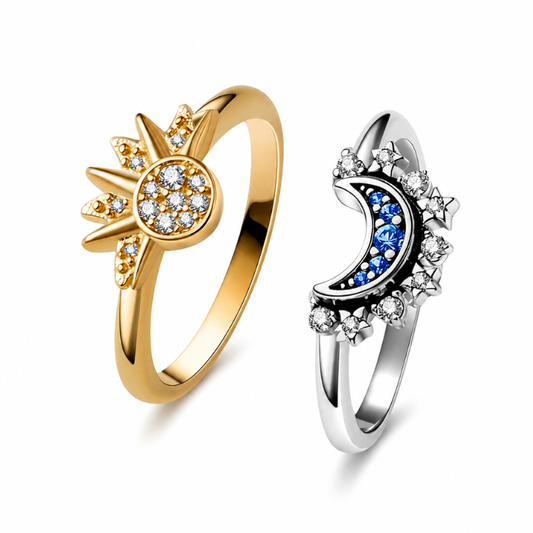 Anillo Sol y Luna para Mejores Amigas